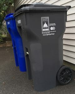 trash and recycling cart