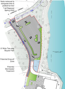 The latest proposal for the parking lot north of the Lakeside Pavilion.