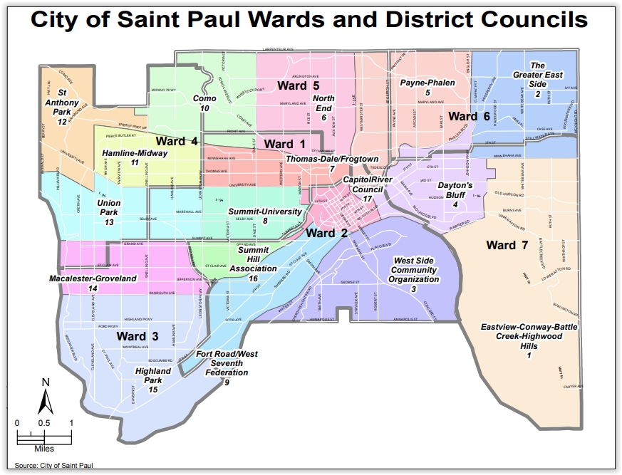St. Paul Districts and Wards Map